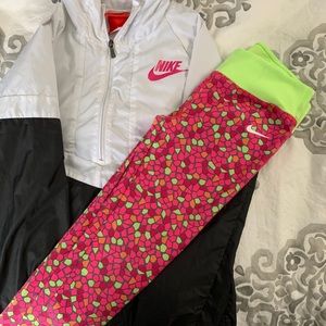 Nike size 6 girls Dri-fit leggings and jacket